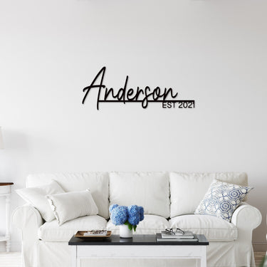 Personalized Last Name and Established Date Sign